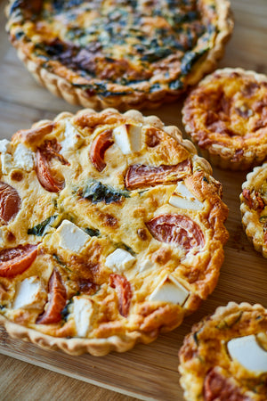 Photo of quiche tarts in a range of sizes the french lettuce